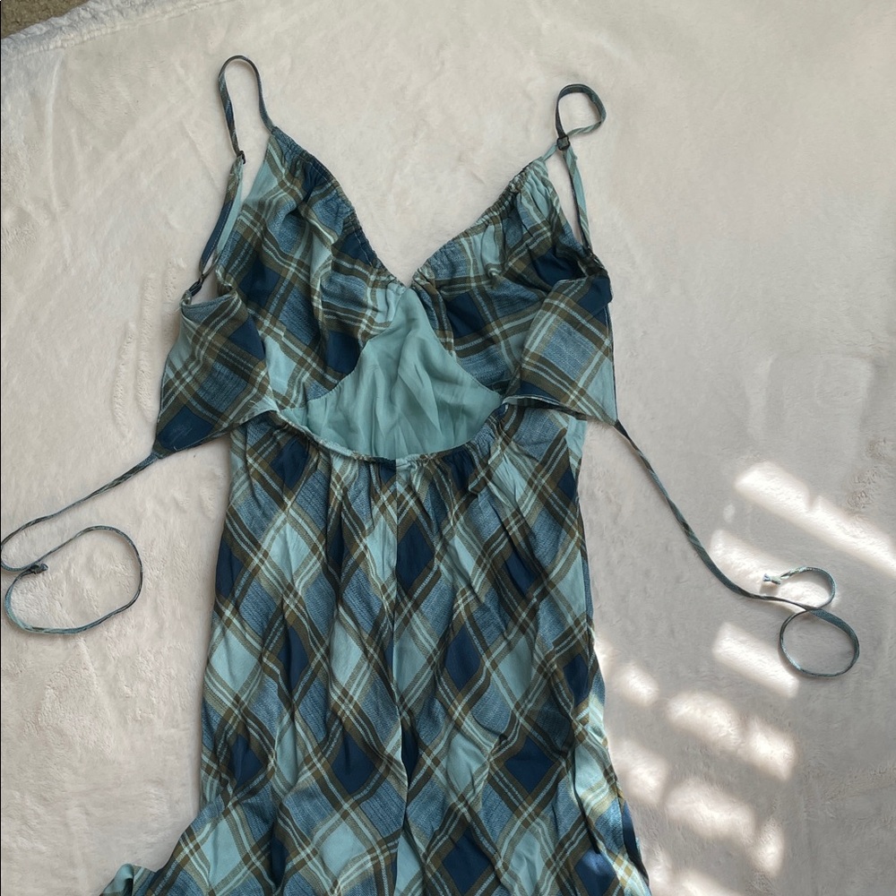 wild fable Blue Plaid Maxi Dress - Picture 4 of 4